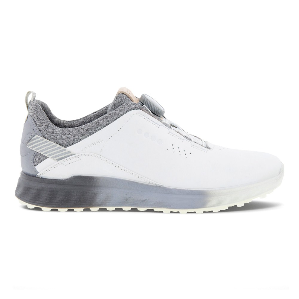 Womens Golf Shoes - ECCO S-Three Boas - White - 8179NIOBE